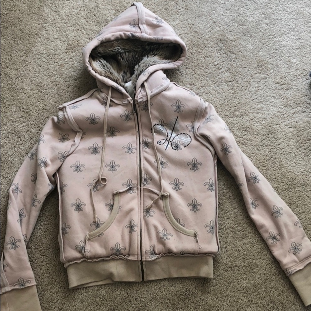 Faux fur sweatshirt